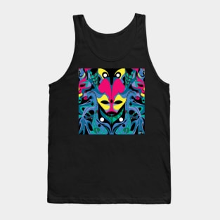 CARNIVAL MASK ECOPOP IN TOTONAC SENSATIONAL SMILE FOLK ART PATTERN Tank Top